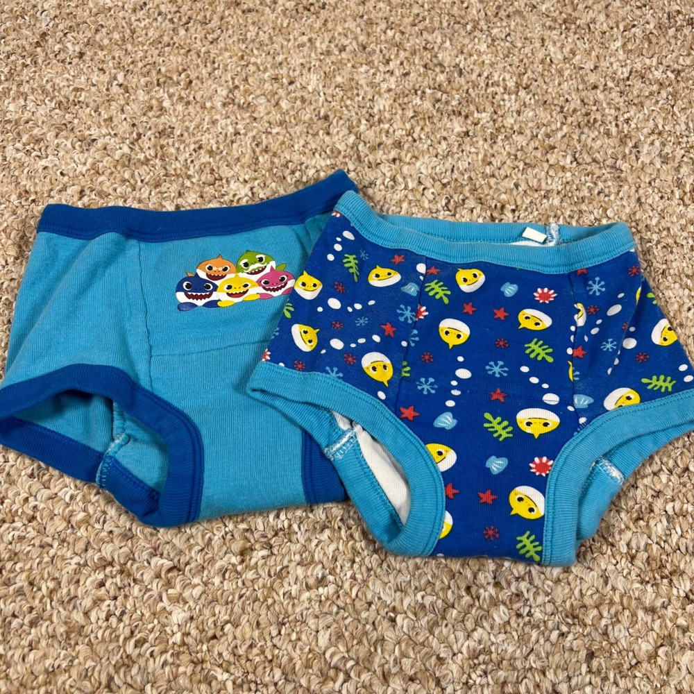 Baby Shark Pinkfong Toddler Training Pants Set of 2 Blue Cotton Underwear